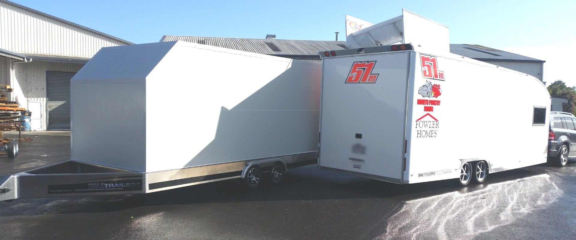 GFAB Trailers - 8200x2500 Alloy Box Trailer -2500 GVM, tandem axle, rear gull wing door, airbag suspension